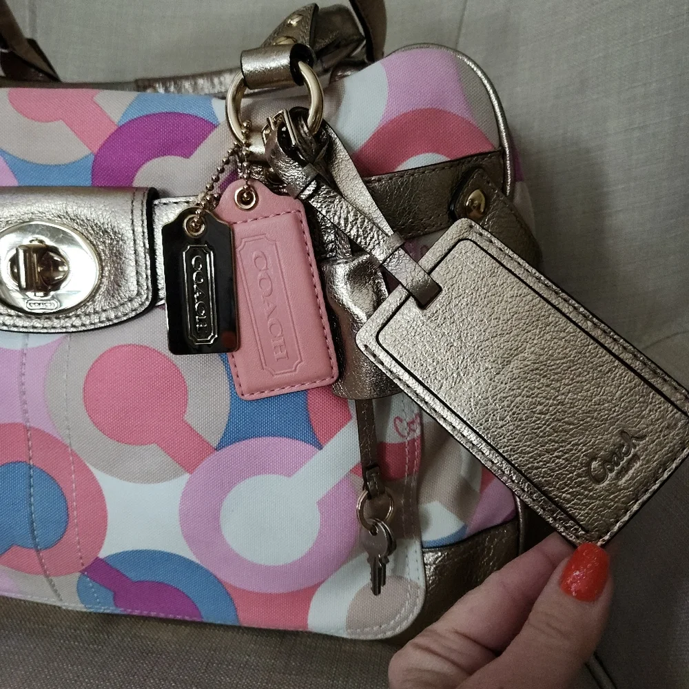 Coach Metallic and Multicolor Satchel - Picture 2 of 16